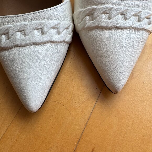 Rachel Zoe Chainlink Leather Pumps in White Size 8.5 - Picture 7 of 7